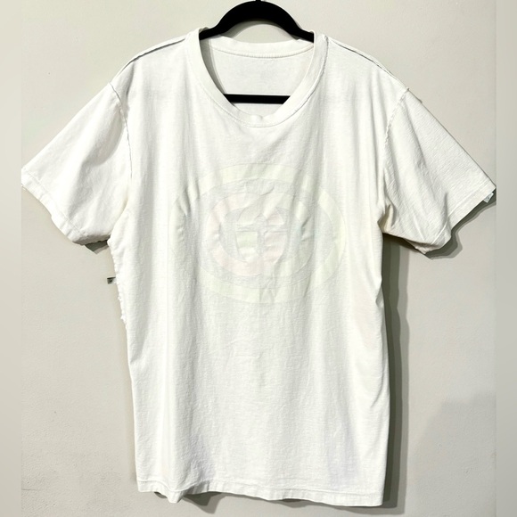 Gucci T shirt Authentic Classic GG Oval Logo Off White Short Sleeve Size L Used! - Picture 11 of 16